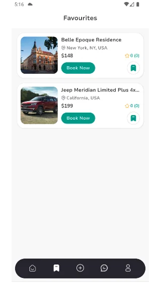Saved listings and favorite rentals