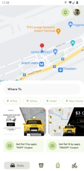 Auto location detection – Taxisa taxi booking app