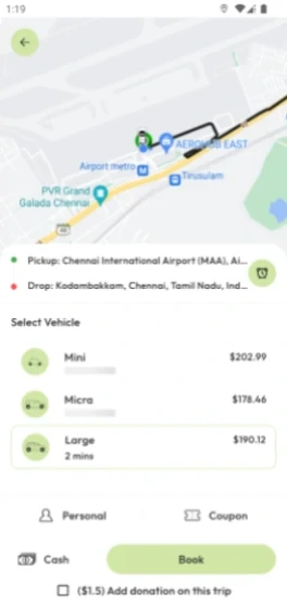 Fare calculation and upfront price breakdown